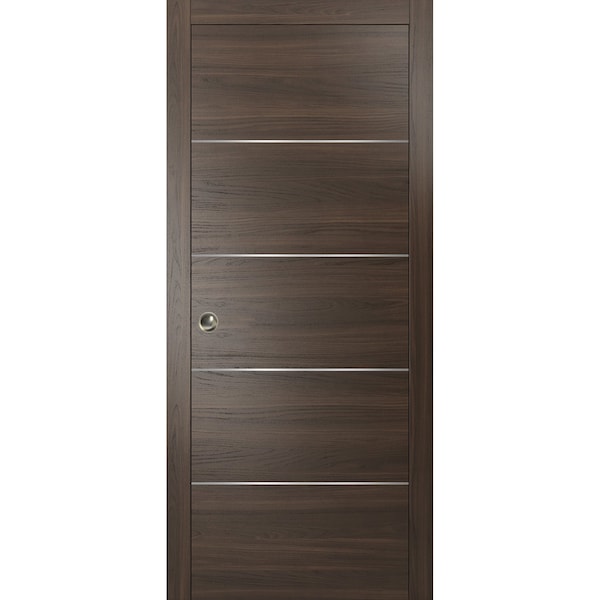 Sartodoors Pocket Sliding Brown 36x80 Frame Planum 0020 Chocolate Ash Frames Trims Pulls Hardware Closet Core PLANUM20PD-SHOYA-36 - main